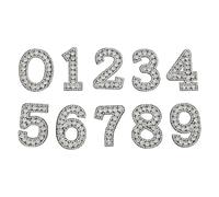 CIMAXIC Lot de 10 écussons chiffres strass : chiffres de 0 à 9 à repasser - Autocollants brodés à coudre pour scrapbooking, sacs à dos, sacs à main et chapeaux.