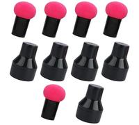 CIMAXIC Lot de 10 Éponges à Maquillage Champignon Manche, Éponge Cosmétique Double Usage en Matériau Doux Rose, Outil Précis pour Fond de Teint et Correcteur, Adapté aux Peaux