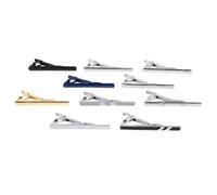 CIMAXIC Lot de 10 pinces à cravate pour homme - Pinces à cravate avec étui cadeau pour anniversaire, mariage, affaires, père, mari, témoin, petit ami, frère, accessoires de bijoux