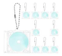 CIMAXIC Lot de 10 porte-clés CD miniatures en plastique, pendentif pour sac à dos - Souvenir commémoratif en forme de disque vinyle, cadeau pour les et les DJ (anniversaire).