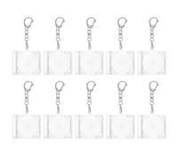 CIMAXIC Lot de 10 porte-clés mini CD : étui d'album, pendentif n acrylique en forme de lecteur, étui DVD vierge, porte-clés CD transparent pour créations personnelles