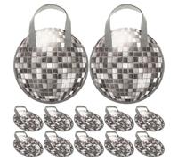 CIMAXIC Lot de 12 sacs à disco : cabas en tissu non tissé avec poignées, décorés de boules à facettes, parfaits pour une fête d'anniversaire sur le thème des années 70, 80 et 90.