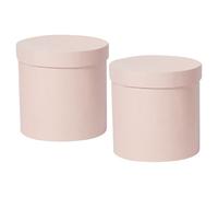 CIMAXIC Lot de 2 Boîtes à Fleurs Rondes en Carton Rose Coffret d'Emballage pour Bouquets Boîte d'Arrangements Floraux Miniatures Présent Fête Nuptiale Décoration de Fleur Polyvalente