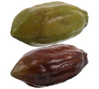 CIMAXIC Lot de 2 Fruits de Cacao artificiels : Faux Grains de café pour la décoration de Table, la Cuisine, Les cafés, Les boutiques, Les vitrines, Les marchés et Les séances Photo.