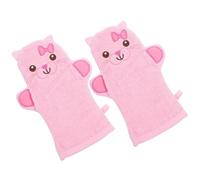 CIMAXIC Lot de 2 Moufles de Bain Bébé en Coton Forme Animaux, Exfoliant Corps Doux, pour W nd à L'hôtel ou Camping, Crée une Mousse Riche et Prévient les Bactéries