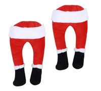 CIMAXIC Lot De 2 Pattes De Père Noël en Peluche Ornements en Tissu Décoration Maison Festivals