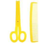 CIMAXIC Lot de 2 peignes géants pour fête, carnaval, ciseaux, Halloween, clown, brosse à cheveux géante pour femmes, jaune