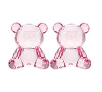 CIMAXIC Lot de 2 Petites Figurines d'ours : Presse-papiers Animaux 3D Faits Main - Décoration de Noël, Cadeau pour Les fêtes, Les Anniversaires, la fête des mères, Rose