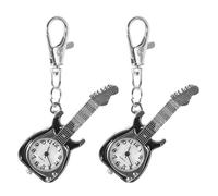 CIMAXIC Lot de 2 Porte-clés en Forme de Guitare : Pendentif Montre de Poche à Quartz, idéal Quotidien, Ornement Classique à Suspendre pour Sac à Dos.
