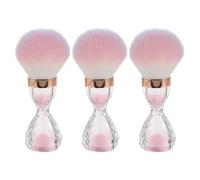 CIMAXIC Lot de 3 brosses à ongles effet sablier - Brosses de maquillage à poils doux et à tête - Essentielles pour dépoussiérer les ongles et nettoyer la poudre lors de la manucure.