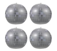 CIMAXIC Lot de 4 ballons disco gonflables - Décoration de fête sur le thème disco - Ballon de plage gonflable de 38 cm - Décoration miroir style années 70, 80 et 90 pour une fête hawaïenne