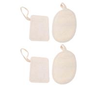 CIMAXIC Lot de 4 éponges exfoliantes en luffa : éponge corporelle lavable pour hommes et femmes, éliminant les peaux mortes, idéale pour le dos et le visage, pour le lavage du dos et les soins de