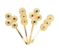 CIMAXIC Lot de 4 pinces à cheveux dorées, barrettes et épingles à cheveux en forme de pièce de monnaie. Accessoires de coiffure tendance pour femmes, mariées, jeunes filles, mariages, bals et
