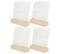 CIMAXIC Lot de 4 présentoirs transparents pour nail art avec support en bois - Support d'échantillons, planche acrylique d'entraînement pour la présentation de motifs et d'idées de