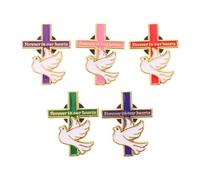 CIMAXIC Lot de 5 broches Colombe de la Paix - Broche Colombe Commémorative - Broches Animaux de Dessin Animé en Alliage - Symbole d'Amour et de Paix pour Robes, Manteaux et Pulls