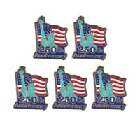 CIMAXIC Lot de 5 drapeau américain commémoratives du 250e anniversaire, rouge, blanc et bleu, insigne de la fête de l'Indépendance pour le 4 juillet, les anciens ou les défilés.