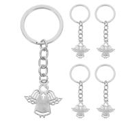 CIMAXIC Lot de 5 porte-clés Ange Gardien - Porte-clés Ange Religieux Rétro pour Sac à Main - Souvenir de Baptême, Cadeau de Mariage, Fête à l'Église