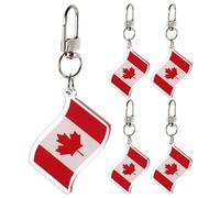 CIMAXIC Lot de 5 porte-clés feuille d'érable du Canada : mini porte-clés drapeau canadien pour les voyages - Idéal comme souvenir de fête d'automne ou cadeau canadien pour hommes et