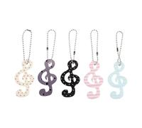 CIMAXIC Lot de 5 porte-clés sur le thème de la musique, avec des notes de musique, parfaits comme breloques pour sacs, cadeaux d'anniversaire, de fête des mères, bijoux de karaoké, pour les