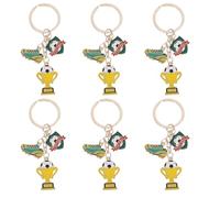 CIMAXIC Lot de 6 porte-clés sur le thème du football - Porte-clés trophée de football - Nouveauté 2026 - Breloques en métal pour t-shirt, à dos, , voiture, à main