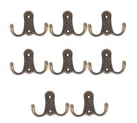 CIMAXIC Lot de 8 patères murales rétro en alliage de zinc, double cintre horizontal pour manteaux, écharpes, sacs et serviettes