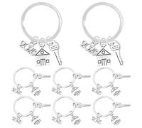 CIMAXIC Lot de 8 porte-clés « Crémaillère », porte-clés « Nouvelle maison 2026 », cadeaux pour une première maison, anneaux en métal pour jeunes mariés, nouveaux propriétaires et amis.