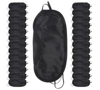 CIMAXIC Masque Yeux en Polyester Noir, Lot de 30 Pièces, Doux et Confortable, Léger Bandes Élastiques, Voyage Repos