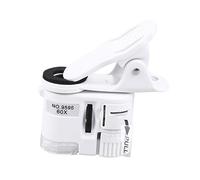 CIMAXIC Microscope De Téléphone Portable Rechargeable Lumière Ampoules Gel Globe Loupe Émettant Télescope pour Adultes Caméra Rester Dirigé Mini Moment Objectif pour Smartphone Blanche
