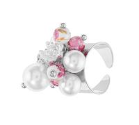 CIMAXIC Minimalist Open Finger Ring With Glass And Pearl Beads Dainty Thumb Jewelry For Women Adjustable Lightweight Vintage Style For Parties And Daily Wear