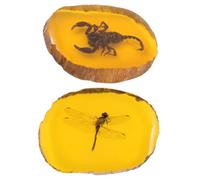 CIMAXIC Pendentifs Ambre Artificiel 2pcs en Résine Jaune Insecte, Bien Travaillés et Détails Soignés, Accessoires Bijoux Uniques pour Créations Simples