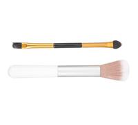 CIMAXIC Pinceaux de Maquillage Double Tête pour Yeux 2pcs, Brosse à Fards à Paupières en Plastique et Laine, Outil Facile à Utiliser pour Maquillage Professionnel et Personnel