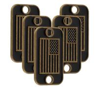 CIMAXIC Plaques Nominatives Rectangulaires en Métal et Résistantes 5pcs avec Arrondis, Multifonctionnelles pour Bracelets et Dog Tags pour de Bricolage