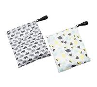 CIMAXIC Pochette Humide Sèche Multi-usages 2pcs Paquet Compact Portatifsac Imperméable Pliable Paquet À Couches pour Bébé