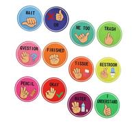 CIMAXIC Posters Colorés de Signaux Manuels pour Salle de Classe Support de Communication Non Cartes Visuelles Effaçables pour Enseignants et Élèves Décoration pour École Maternelle et