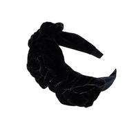 CIMAXIC Serrage-tête en Peluche Noir à Fleurs Larges avec Finition Soignée, Design Chic et Atmosphère Mode, pour Fêtes et Engagements