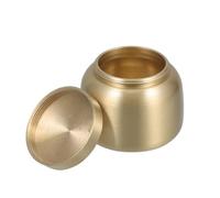 CIMAXIC Urne Funéraire en Laiton Compacte pour Cendres Humaines et Animaux, Usage Polyvalent, Couleur Or, pour Stockage Sécurisé à Domicile