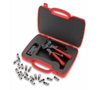Cimco 106154 106154 Pince à sertir pour connecteurs coaxiaux résistants aux intempéries, pour connecteur coaxial BNC, F, RCA outil de dénudage compris