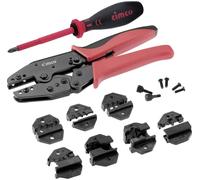 Cimco 106210 Jeu de pinces à sertir 8 pièces pour connecteur coaxial BNC, TNC, pour fiche FO, pour connecteur modulaire (western) RJ10, RJ11, RJ45 RG55, RG58,