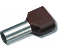 Cimco Embout de câble jumelé isolé 2 x 4,0qmm/12 mm gris 182448 (paquet de 100 pièces)
