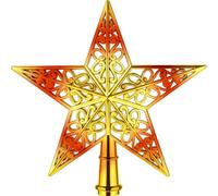 Cime de sapin de Noël étoile 20cm, Cime de sapin de Noël scintillante en plastique, cime d'arbre de Noël creuse légère en forme d'étoile, Parfaite décoration de fête pour festival, fête, décoration de