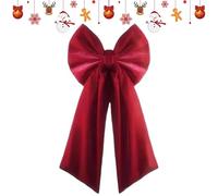 Cime de Sapin en Noeud | 91 X 46 cm Velours Grand Rouge Décoration d'Intérieur - de Sapin de Noël,pour Maison Chambre Ferme Appartement Portes D'Entrée Porches Couloir Fête De Mariage Hiver