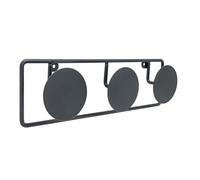 Cime - Porte manteau 3 têtes - Patere murale decorative - Coloris noir - Convient pour rangement de manteaux, echarpes, sacs - Installation facile et rapide - Solide et Robuste