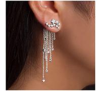 Cimenexe Boucles D'oreilles Bohème Pavé D'étoiles En Chaîne Boucles D'oreilles Cz En Cascade Boucles D'oreilles En Cristal Boucles D'oreilles En Forme D'étoiles Filantes Boucles D'oreilles En Forme