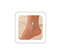 Cimenexe Bracelet De Cheville Bohémien Avec Disque Argenté Avec Initiale En V Bracelet De Cheville Avec Lettre En V Chaîne De Cheville Avec Pièce De Monnaie Chaîne De Cheville Avec Petite Pièce