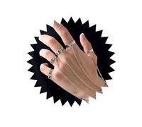 Cimenexe Punk Layered Finger Bracelet Chain Tassel Slave Bracelet Silver Ring Wrist Bracelet Half Open Ring Hand Chain Bracelet Statement Hand Chain Bracelet Bijoux pour femmes et filles Cadeaux