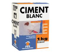 Ciment Blanc Extra Fin 1kg - Haute Pureté pour Finitions Parfaites - Idéal pour Décoration, Scellements Précis, Joints et Enduits - Convient à Tous Travaux Courants de Maçonnerie
