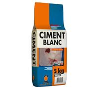 Ciment Blanc Extra Fin 5kg - Haute Pureté pour Finitions Parfaites - Idéal pour Décoration, Scellements Précis, Joints et Enduits - Convient à Tous Travaux Courants de Maçonnerie