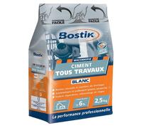 Ciment tous travaux Bostik - Blanc - Sac 2,5 kg