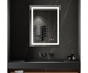 CIMEO Miroir LED Lumineux 70 x 90 cm (ou 90x70) - 2100 lumens - Antibuée, intensité et Couleurs réglables - Miroir de Salle de Bain