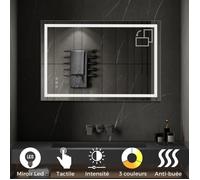 CIMEO Miroir lumineux LED frontale tactile + antibuée Dimensions - 80 x 120 cm